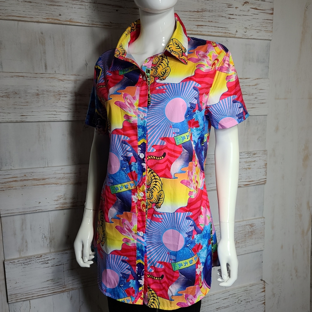 Chinese design long shirt Small @21
